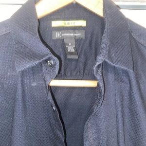 Men’s Dress Shirt - INC International Concepts (Brand) Black, Medium, Textured